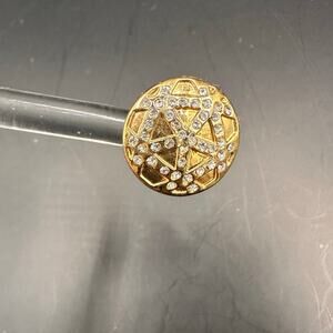 C Wonder Gold Round Stud Earring CZ Casual  Preppy Minimalist Summer Jewelry